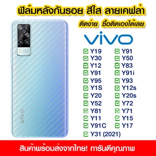 ฟิล์มหลัง vivo ฟิล์มหลัง กันรอย vivo ลายเคฟล่า สีใส VIVO Y19/Y91/Y30/Y50/Y12/Y83/Y91/Y91i/Y95/Y93/Y1s/Y12s/Y20/Y20s