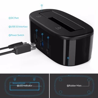 ORICO 6218US3 HDD Docking USB3.0 โอริโก้ด๊อกกิ้ง สำหรับ HDD/SSD 2.5/3.5'' SATA 1Bay