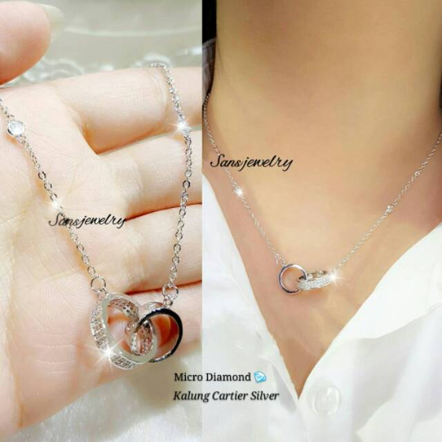 สร้อยคอหรูหรา 2IN1 ทองเงินสแตนเลสเกาหลีเครื่องประดับอุปกรณ์เสริม Adc Tgb SL READY KILAT