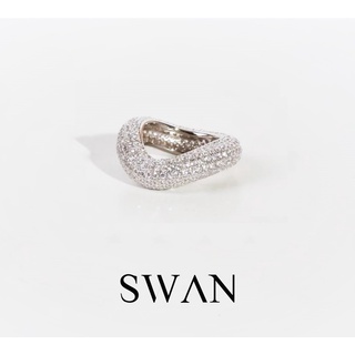 SWAN - Pave Arch Ring แหวนเงินแท้ ฝังเพชรคิวบิกเซอร์โคเนีย cubic zirconia