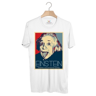 เสื้อขาว เสื้อยืดสีขาวผู้หญิง BP895 เสื้อยืด Einstein : Imagination is more important than knowledge