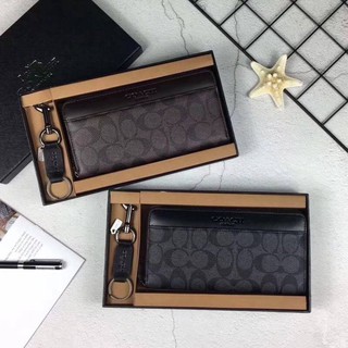 COACH FACTORY OUTLET LONG WALLET กระเป๋าสตางค์ใบยาวซิปรอบหนัง Saffiano ครบเซทราคาสุดคุ้มค่ะ