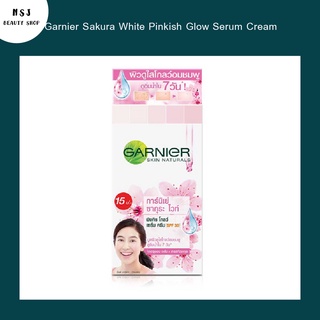 เซรั่ม ครีม Garnier Sakura White Pinkish Glow Serum Cream กานิเย่ ซากุระ ไวท์ พิงคิช โกลว์ เซรั่ม ครีม