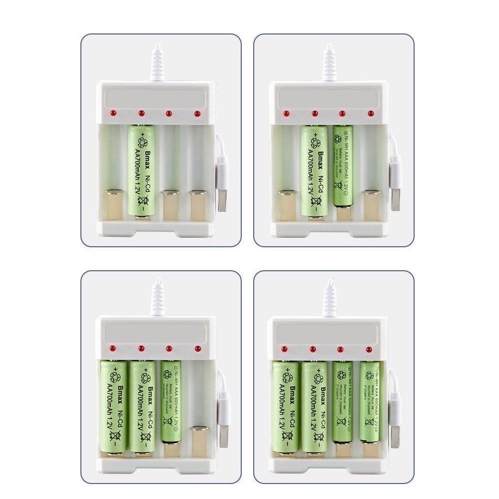 ถ่านชาร์จ Deleex ขนาด AA/AAA 1.2V แพ็ค 4 ก้อน ถ่าน ที่ชาร์จถ่าน แท่นชาร์จถ่าน USB DX