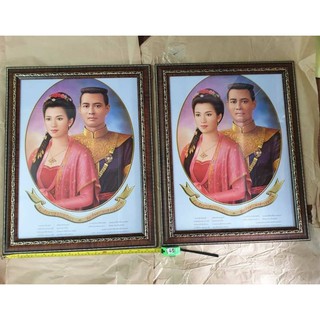 (ได้2บาน)กรอบรูปกระจก  พระสุพรรณกัลยา พระนเรศวรมหาราช แต่งร้าน เสริมสวย ขายเครื่องสำอางค์