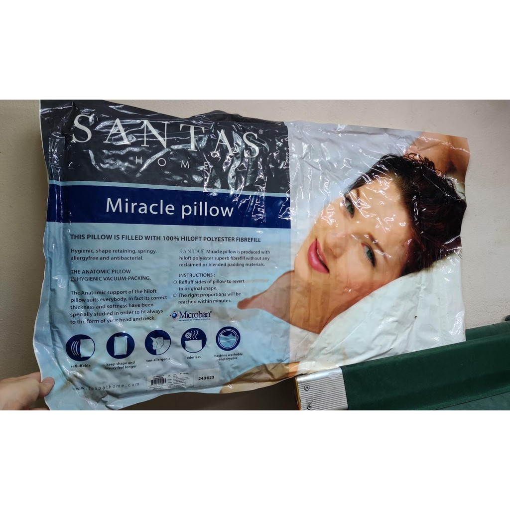 Miracle Pillow หมอนหนุนสุญญากาศ จาก Santas Home กันไรฝุ่น