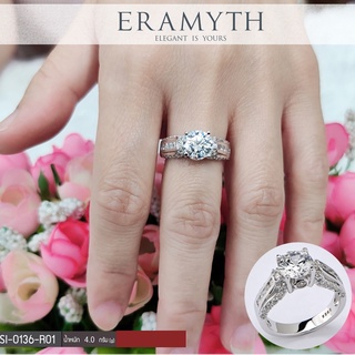 Eramyth jewelry แหวนเงินแท้ SI-0136-R01 งานฝังเพชรสวิลCZ สินค้ามาตรฐานส่งออก