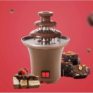 เครื่องทำนำพุช็อคโกแลตขนาดเล็ก Chocolate fountain machine เครื่องทำช็อคโกแลตฟองดู3ชั้นขนาดเล็ก