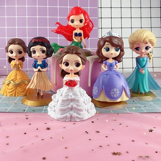 โมเดลฟิกเกอร์เจ้าหญิง Q Posket Frozen Elsa Anna Cinderella Belle ของเล่นสําหรับเด็ก