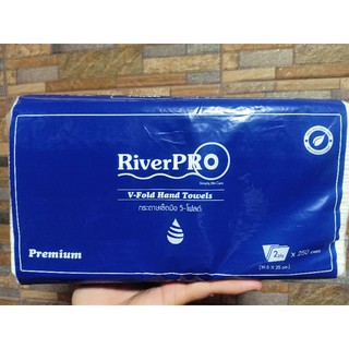 ทิชชู่ riverpro เช็ดมือแบบแผ่น หนา2ชั้น