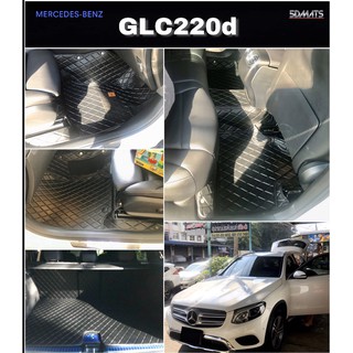 พรมปูพื้นรถยนต์6D BENZ GLC220d W253 สีดำ พรม6D รวมแผ่นปูท้าย และปิดเบาะ เต็มคัน (7ชิ้น)