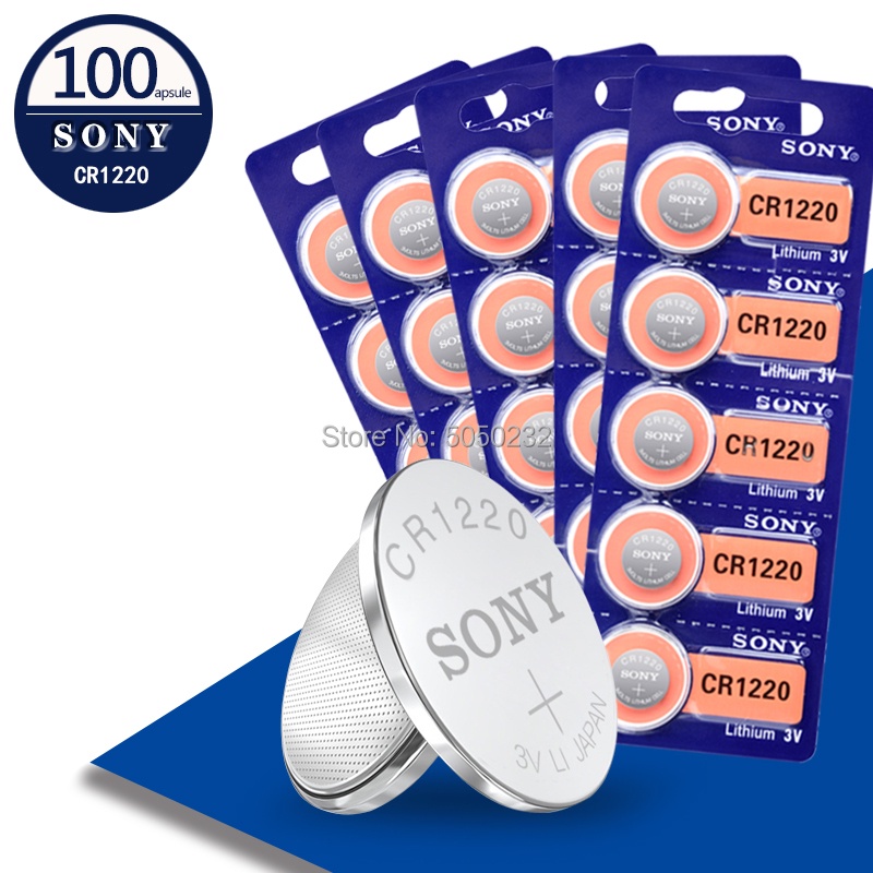 Hot sale SONY 100pc original cr1220 cr 1220 3v button battery DL1220 BR1220 ECR1220 LM1220 KCR1220 K