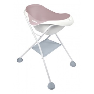 BEABA อ่างอาบน้ำเด็กพร้อมขาตั้ง Camélé’O 1st Age Baby Bath - Vintage Pink + Camélé’O Foot Support - Light Grey