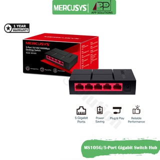 ราคาMercusys Switch(สวิตซ์ฮับ)Gigabit 5 Port รุ่นMS105G(รับประกัน1ปี)