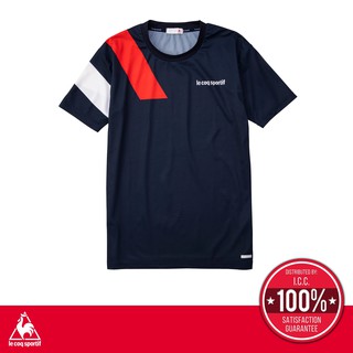 le coq sportif เสื้อเทรนนิ่ง ออกกำลังกาย ผู้ชาย รุ่น Soleil Short Sleeve T-shirt สีกรม Sport Training Shirt