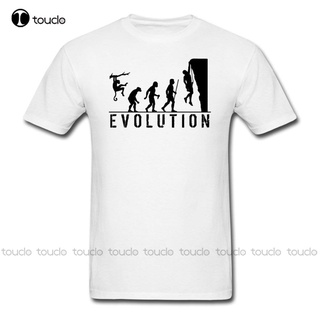 [S-5XL] เสื้อยืดแขนสั้น ผ้าฝ้าย พิมพ์ลาย Evolution Rock Climbing Bouldering แฟชั่นฤดูร้อน สไตล์คลาสสิก สําหรับผู้ชาย