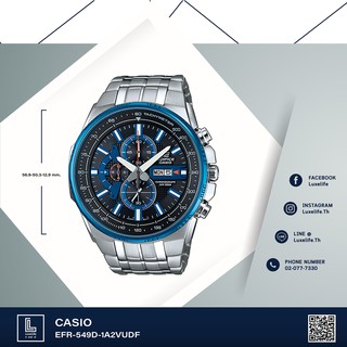 นาฬิกาข้อมือ Casio รุ่น EFR-549D-1A2VUDF Edifice- นาฬิกาข้อมือผู้ชาย สีน้ำเงิน สายสแตนเลส