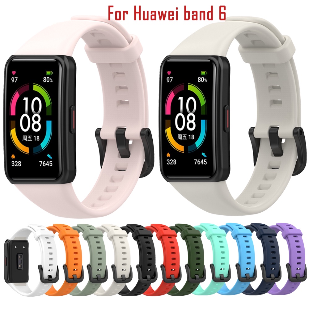 สายนาฬิกาข้อมือซิลิโคน ปรับได้ แบบเปลี่ยน สําหรับ Huawei band 6 honor band6
