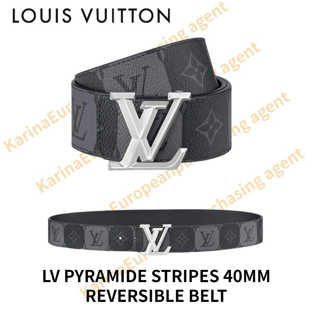 LV PYRAMIDE STRIPES 40MM REVERSIBLE BELT Louis Vuitton Classic models Men's Belts Made in France