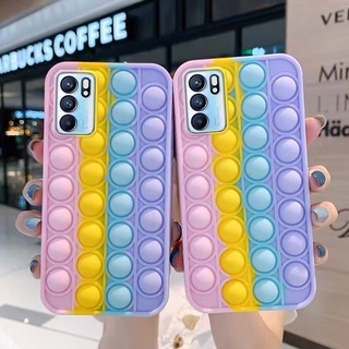 เคส-For OPPO A16K Reno 8Z 7Z A16 A54 A95 Reno 6Z 5g A94 A74 A15 Reno 5 A93 Reno 4 A53 A31 A9 2020 A12 A3S A92 A52 A91 A5 2020 Reno 2f F11 pro A7 A73 Reno 2 A3S F9 F7 F5 A5S A9 2020 F11 pro Pop Push It Bubble|RX