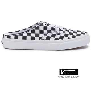 VANS AUTHENTIC MULE CHECKERBOARD BLACK TRUE WHITE SNEAKERS สินค้ามีประกันแท้