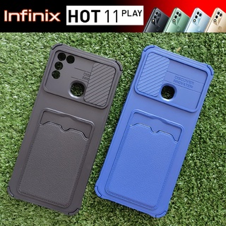 เคส กันกระแทก  พร้อมที่ใส่บัตร สำหรับ Infinix Hot 11 Play