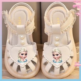 Girls toe sandals 2022 summer new childrens non-slip Aisha shoes princess shoes princess style soft soles childrens shoes