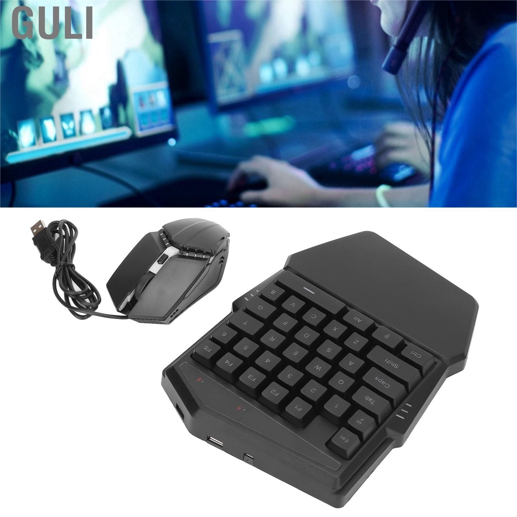 Guli One Hand Keyboard Mouse 35 Keys RGB Backlight Gaming Half Keypad ...