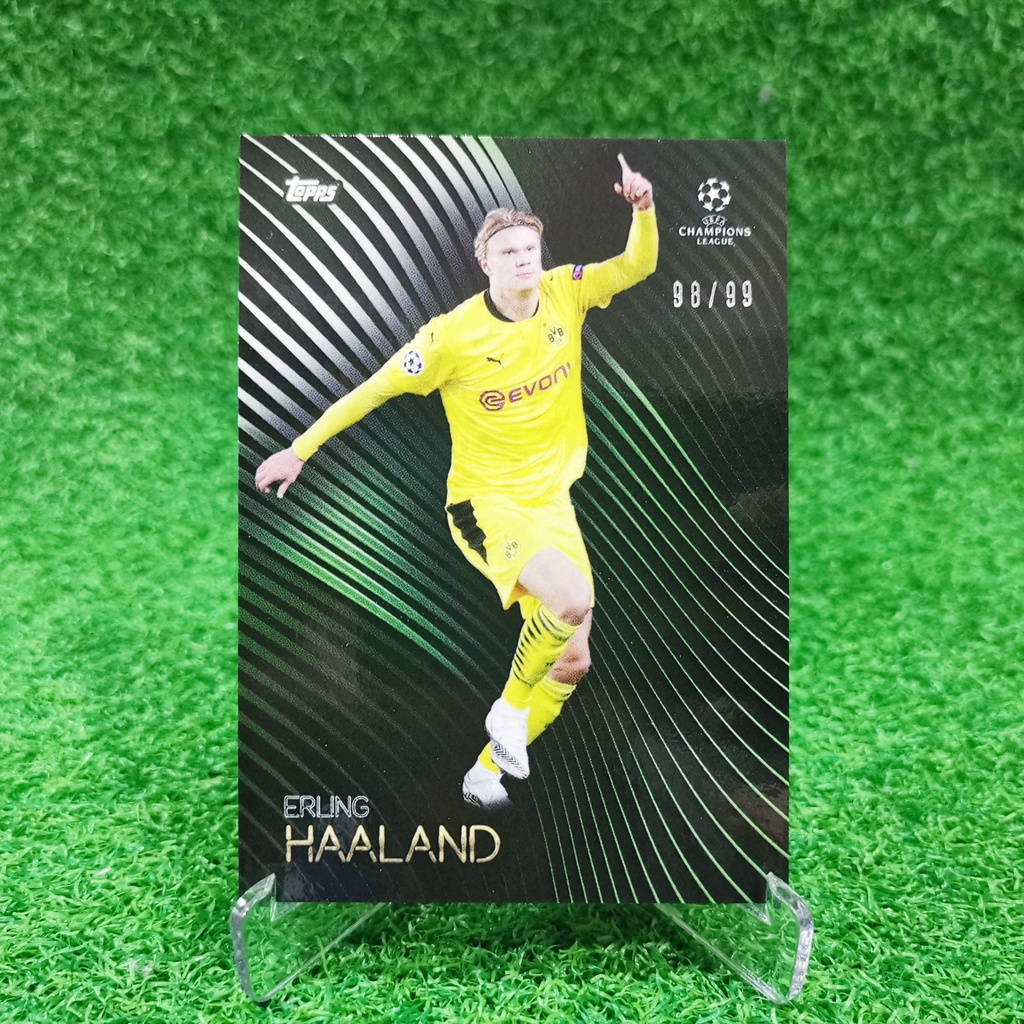 ขาย การ์ด Topps Knock Out Uefa Champions League 2019-20 Erling Haaland Green /99 Dortmund การ์ดฟุตบอ