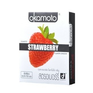 Okamoto Strawberry โฉมใหม่ แบบ 1 กล่อง