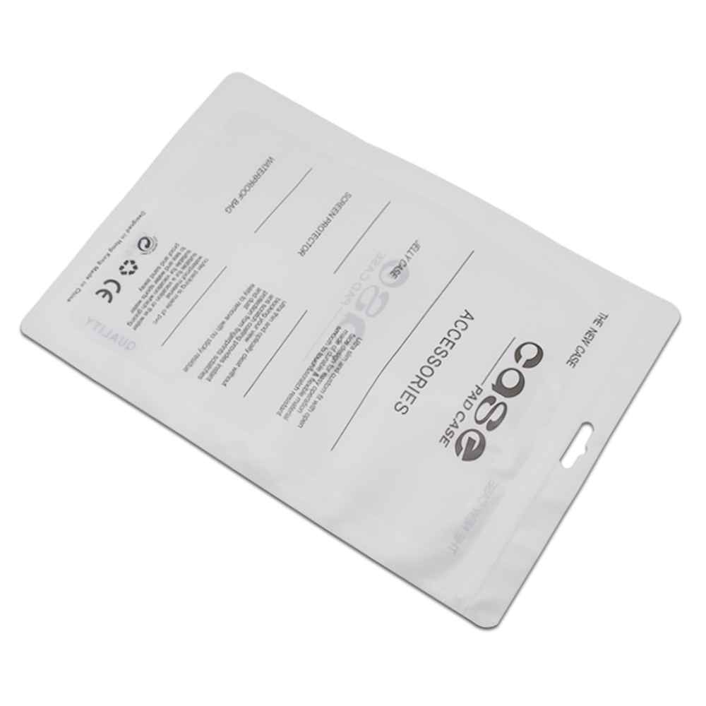 1928cm Matte White Zipper Top Tablet Case Plastic Packaging Bag For iPad mini Case Storage With