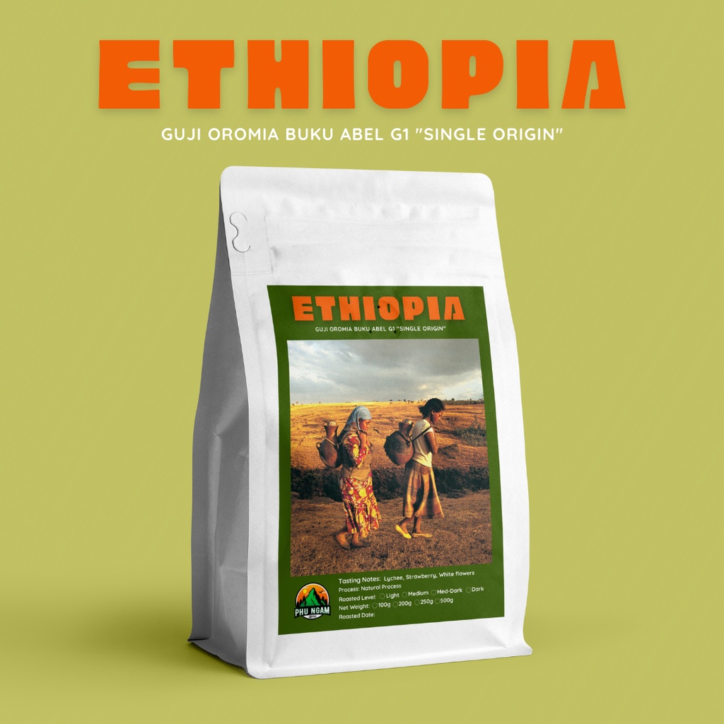 เมล็ดกาแฟคั่ว Ethiopia Guji Oromia Buku Abel G1 (ขนาด 100g) Light Roasted มีบริการบดฟรี Arabica Coff