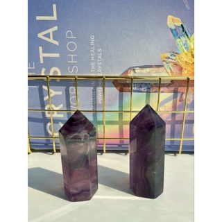 👑 Rainbow Fluorite ที่เน้นสีม่วงเปลือกมังคุด ติดเขียวนิดๆ เอาใจคนชอบสีม่วง 💜