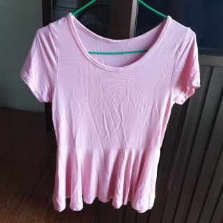 เสื้อเรยอน ชมพูระบาย อก34 ยาว22