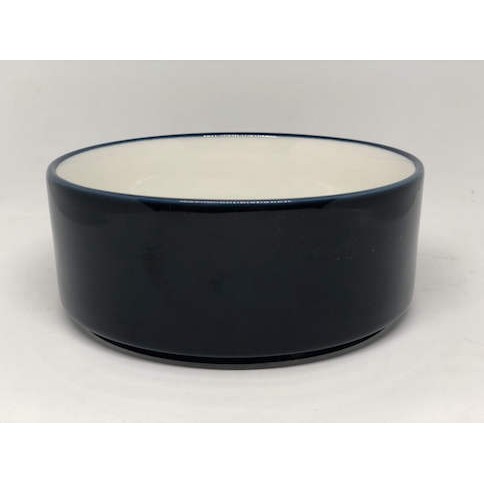 Cafe Ceramic Bowl - Stackable Cereal Bowl - NAVY & WHITE