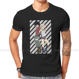 เสื้อยืดวินเทจเสื้อยืดคอกลม พิมพ์ลายการ์ตูนอนิเมะ Rebecca And Shiki Hipster Edens Zero Happy สไตล์สตรีท สําหรับผู้ชายS-5