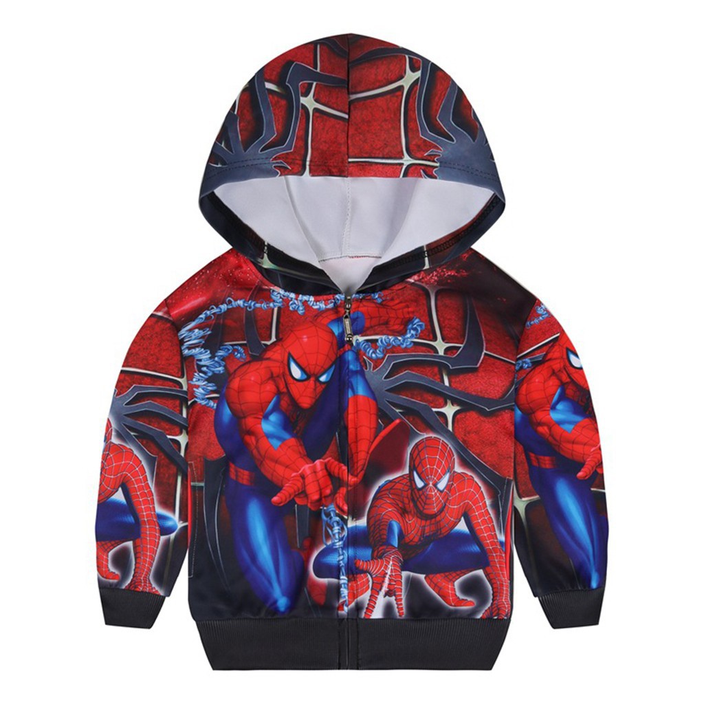 เสื้อแจ็คเก็ตเด็กผู้ชายการ์ตูน Spiderman Batman Carz Sweater / Baju Sweater Budak Lelaki 3-8tahun