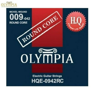 Olympia® HQE-0942RC สายกีตาร์ไฟฟ้า เบอร์ 9 แบบ Nickel Wound ของแท้ 100% (Round Core, 0.009 - 0.042)