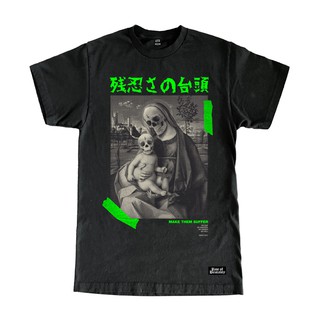 ผ้าฝ้ายคอกลมเพิ่มความโหดร้าย | เสื้อยืด MADONNA SKULLfrom S-4XL