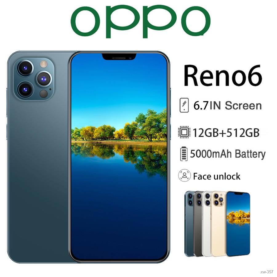 ℗❡❀OPPO โทรศัพท์มือถือ Reno6 โทรศัพท์ ใหม่เอี่ยม100% มือถือ 12+512GB โทรศัพท์ถูกๆ 5G 6.7 นิ้ว HD มือถือสมาร์ทโ