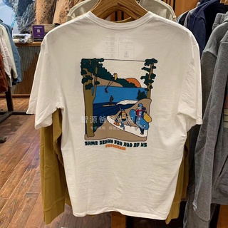 ใหม่ Patagonia เสื้อยืดแขนสั้นลําลอง ผ้าฝ้ายแท้ พิมพ์ลาย แฟชั่นสําหรับผู้ชาย และผู้หญิง