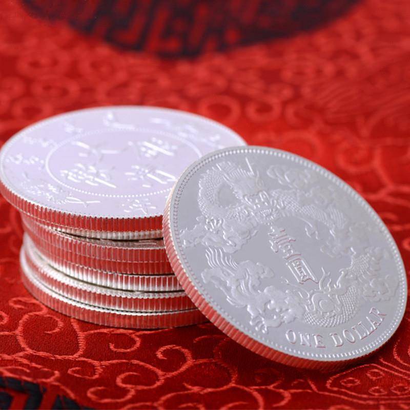 เหรียญจีนโบราณ เหรียญจีน ซิลเวอร์ซิลเวอร์ 999 หยวน Dadou เงินเหรียญเงินย้อนยุคบิ๊กชิงเงินรอบมังกรเหรียญเท้าเงินหยวนหัวให