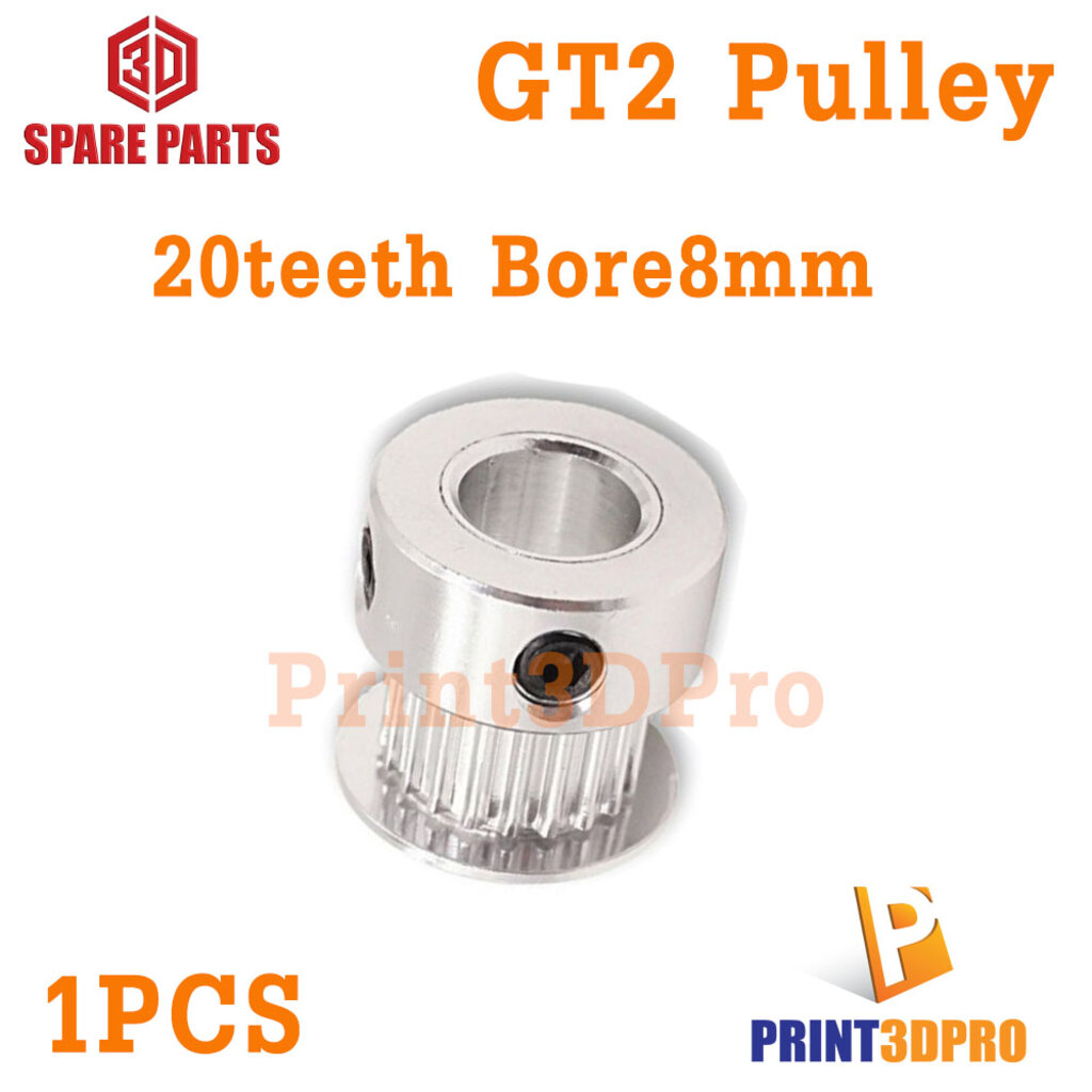8mm Bore Timing Pulley 2mm Pitch 20 Teeth 6mm Wide Belt Groove for 3D printer GT2