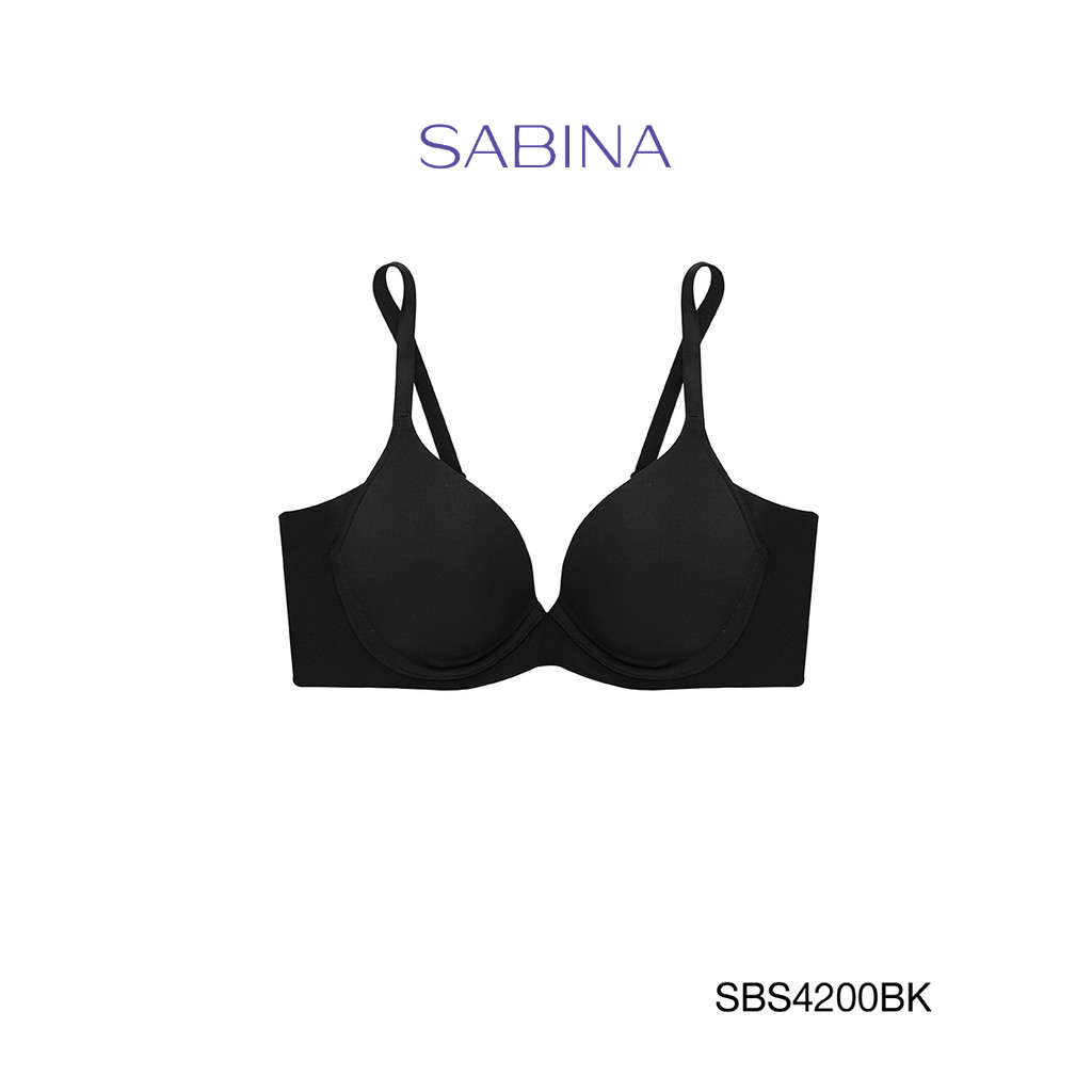 Sabina เสื้อชั้นใน Seamless Fit รุ่น : S-Sixnature (มีโครง) รหัส SBS4200BK สีดำ