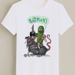 🌟พร้อมส่ง🌟เสื้อยืด Rick and Morty White Mens T-Shirts Cartoon Tee Womens T-Shirt Casual Wear