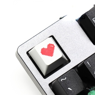 ปุ่มกดคีย์บอร์ด PBT r4 ESC Pixel Heart Love สีขาว