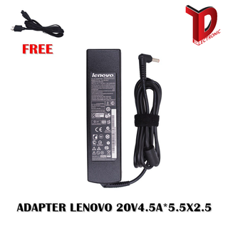 ADAPTER LENOVO 20V4.5A*5.5X2.5 / สายชาร์จโน๊ตบุ๊ค ลีโนโว่ + แถมสายไฟ