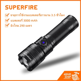 Superfire L16-T ไฟฉาย Led ซูมได้ 5 โหมด พลังงานสูง ชาร์จไฟได้ สําหรับตั้งแคมป์กลางแจ้ง