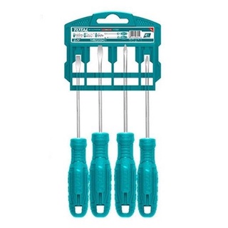 TOTAL ชุดไขควง 4 ตัวชุด (ปากแบน + ปากแฉก) รุ่น THTDC250401 ( 4 pcs Screwdriver Set )