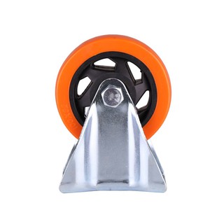 RIGID CASTER WHEEL 4" FITT 748100 POLYURETHANE ORANGE ลูกล้อ POLYURETHANE ORANGE FITT แป้นตาย 4 นิ้ว 748100 ลูกล้อ อะไหล